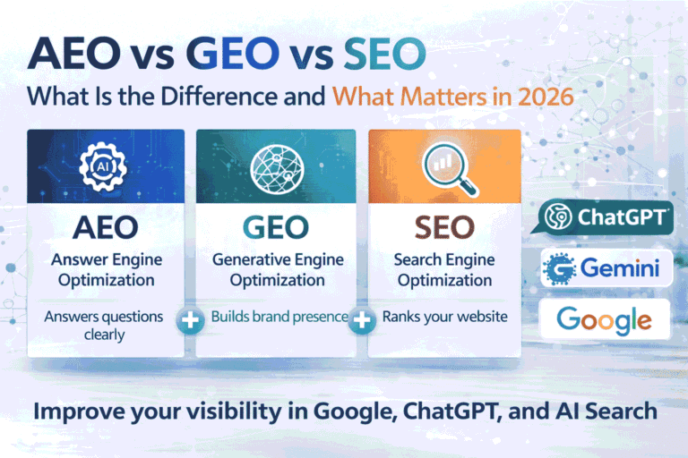 AEO vs GEO vs SEO What Is the Difference