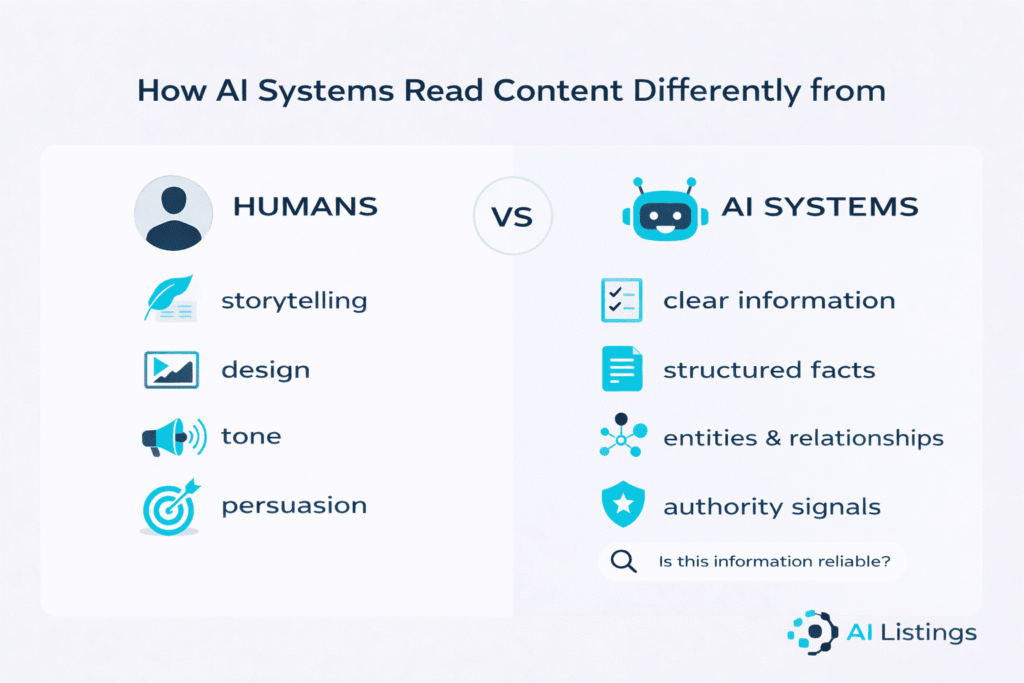 How AI Systems Read Content Differently from Humans